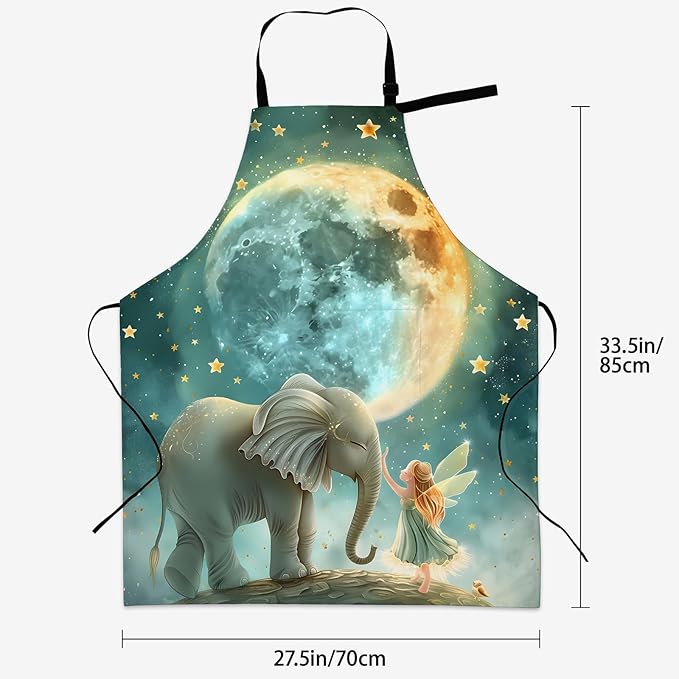 Banana Pattern Apron for Women Men 28x33in, Kitchen Chef Aprons with 2 Pockets, Polyester, Tropical Banana Apron