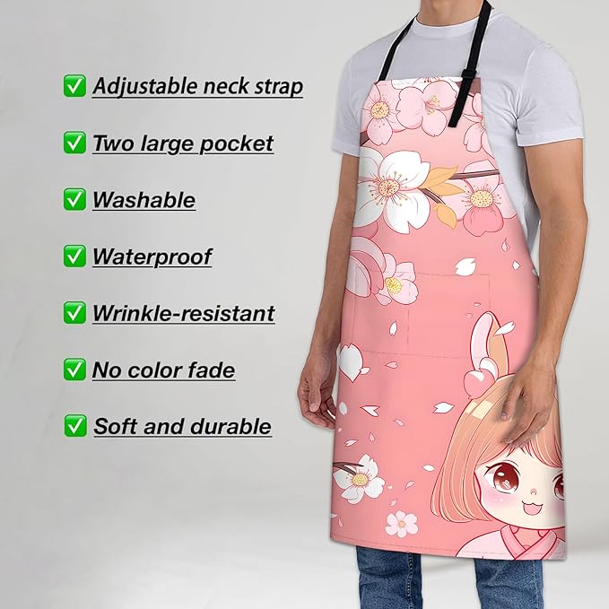 Rooster Apron for Women Men 28x33in, Kitchen Chef Aprons with 2 Pockets, Polyester, Chicken Apron