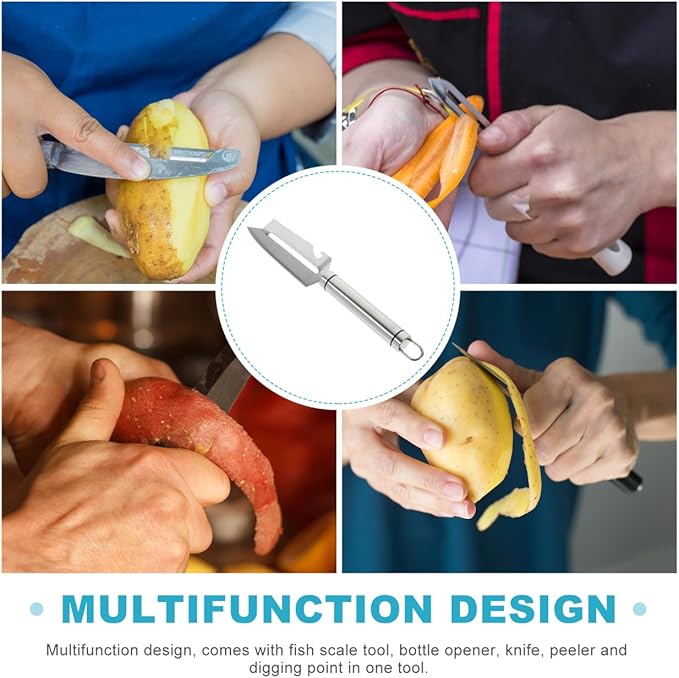 BESTONZON Multifunction Paring Knife Stainless Steel Peeler Gourd Grater Parer for Vegetable Fruit