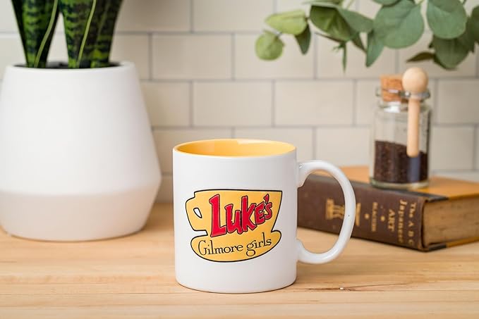 Silver Buffalo Gilmore Girls Luke's Diner Logo Wax Resist Ceramic Mug, 20 Ounces