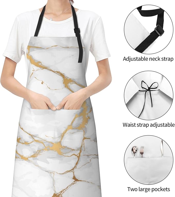 DADABULIU Apron Cooking With Pockets Adjustable Bib For Men Women Waterproof Chef Home Grilling BBQ Drawing