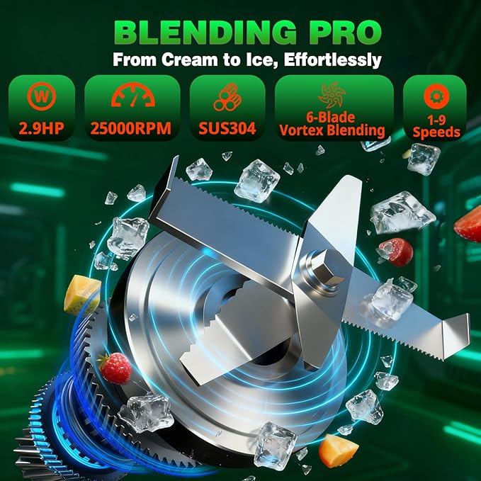 VONCI 2200W Commercial Blender With Sound Enclosure, 85OZ Large Capacity Quiet Blender For Smoothies, Heavy Duty Industrial Blenders For Restaurant, Perfect For Kitchen, Ice Crush, Milk Shake, Fruits