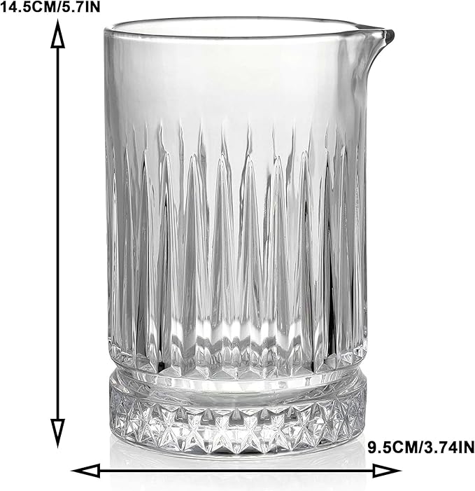 21oz Cocktail Mixing Glass Bartender Barware- Hand Blown Barware with - Professional Bartender Kit for Martini, Manhattan, Old Fashioned - Wedding Anniversary Birthday Christmas Gift for Home Bar