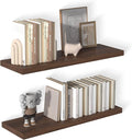 12 Inch Deep Floating Shelves for Wall 2 Pack Floating Shelfs Large Storage Space Wall Decor Display Shelf for Bathroom Living Room Bedroom Kitchen 36" W x 12" D x 1.2" H Walnut