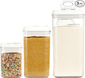 Felli Flip Tite Acrylic Food Storage Container with Lid 6” XL Air Tight Ring Seal Flip Top, Plastic Kitchen Baking Canister for 5 lb Flour Sugar Rice Protein Powder Pantry Organizer (Nest-L, White)