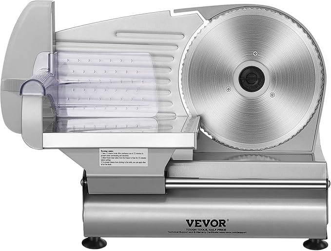 VEVOR Meat Slicer, 180W Electric Deli Food Slicer, 7.5 inch Meat Cutter with a Premium SUS420 Blade, 0-0.6 inch Adjustable Thickness, ETL Certified Food Slicer Machine for Home Use