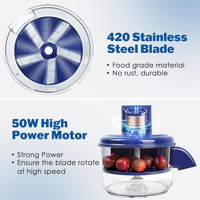 Electric Peeling Machine for Grape, Rechargeable Fruit or Vegetable Automatic Peeler, Quick Peeling Machine for Home, Camping and Businesses, NOT Fits for Large Fruits as Potatoes Apples, Blue