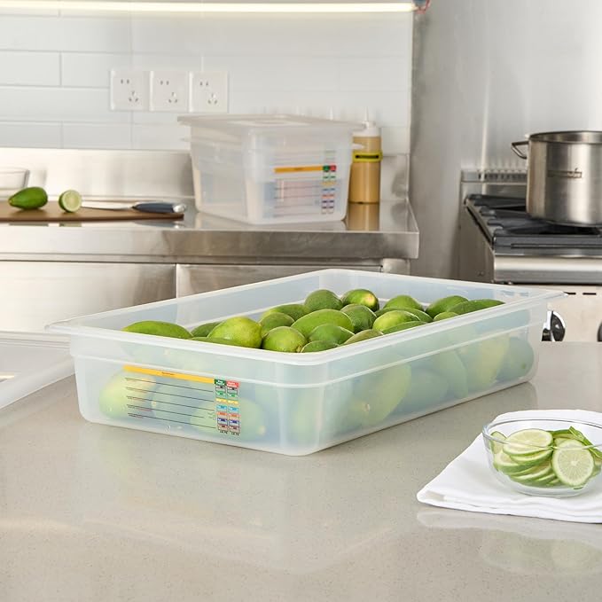 Restaurantware Food Storage Container 1 Pack of 20.7 x 12.6 x 3.9 Inches Plastic Stackable Storage Box White Reusable Label Container Dishwasher Safe For Restaurants And Kitchens