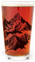 Mountain Peaks Pint Glass by Black Lantern – 16oz Beer Glass for Nature & Craft Brew Lovers | Premium Outdoor-Themed Drinkware