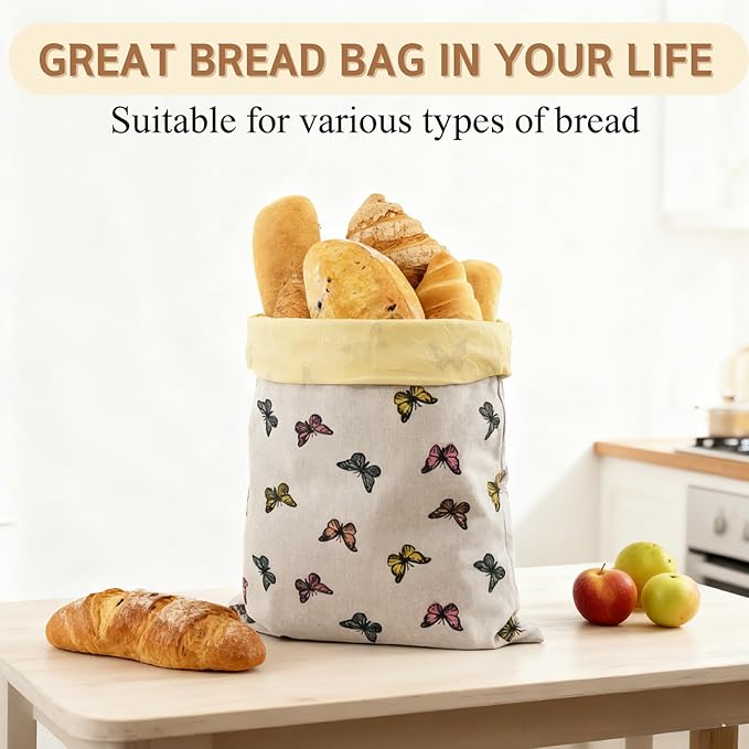 2 Pack Beeswax Bread Bags for Homemade Bread, Large 13x17'' Reusable Beeswax Sourdough Bread Storage Bag, Keep Loaves Fresh Longer, Freezer Safe & Airtight, Natural, Zero Waste
