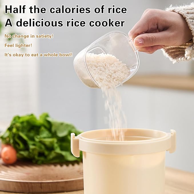 BestYiJo Microwave Rice Cooker Steamer with Removable Dividers & Spoon - Perfect for Cooking Rice, Steaming Vegetables and Reheating Food - Ideal for Students, Professionals, Families