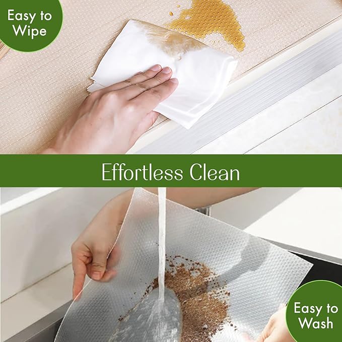 EVALAND Shelf Liners for Kitchen Cabinets Non-Adhesive 12" x 20 FT Clear Drawer Liner Non Slip, Washable Cabinet Liner, Waterproof Shelf Liners for Cabinets, Refrigerator Bathroom Pantry Cabinet Mat
