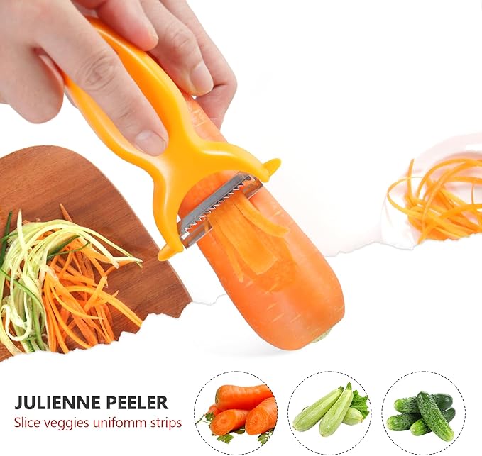 LHS Vegetable Peeler Set, 3 Packs Apple Peeler and Potato Peelers for Fruit Carrot Zucchini Cucumber, Stainless Steel Y Peeler Shredder Slicer Multifunctional Veggie and Fruit Peeler