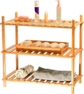 GOGOGO 3-Tier Bamboo Freestanding Shelf | Tool-Free,150lb,Multifunctional Small Bookcase Wood Shelf for Bathroom, Kitchen, Office (Natural, 9.0“H（3 Tier Heightened)