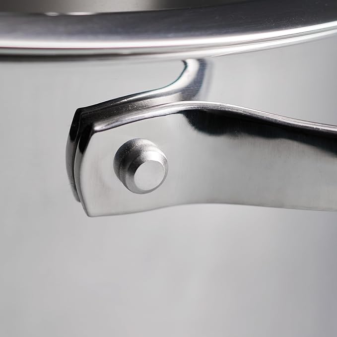 Tramontina Tempo Tri-Ply Base Stainless Steel 5-Quart Dutch Oven Pot with Glass Lid, Induction-Ready, Oven-Safe, Dishwasher-Safe
