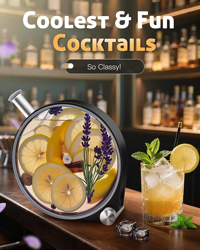 DIY Small 13 oz Cocktail Porthole Infuser, Drink Liquor Infuser, Create Your Own Infused Masterpiece, Liquor Infusing Decanter, Beautiful, Fun Gift, Bourbon Infuser, Infusion Bottles 5-Years Warranty