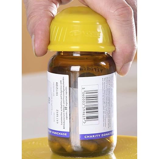 Dycem Multi-Purpose, Non-Slip Bottle Opener, 2" Diameter, Yellow