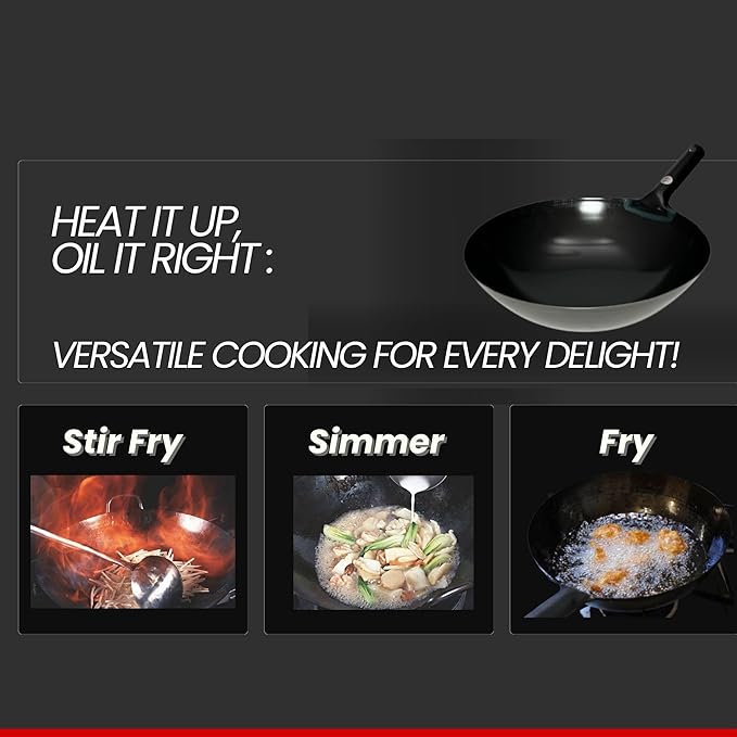 Kanda Iron Beijing Wok - Lightweight and Durable - Perfect for Authentic Japanese Cooking - 11.8 inch 30cm