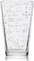 SCIENCE FORMULAS Engraved Pint Glass | Great Gift for Geeks, Nerds, Teachers and Students | Unique STEM and Physics Chemistry Mathematics Beer Decor