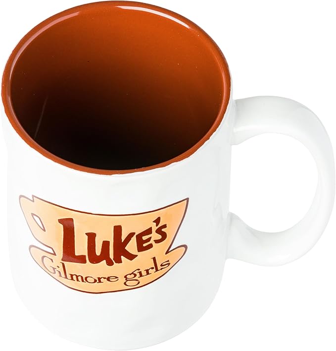 Silver Buffalo Gilmore Girls Luke's Diner Logo Wax Resist Ceramic Pottery Mug, 17 Ounces