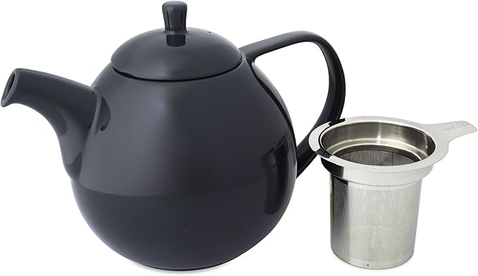 FORLIFE Curve Teapot with Infuser, 45-Ounce, Black Graphite