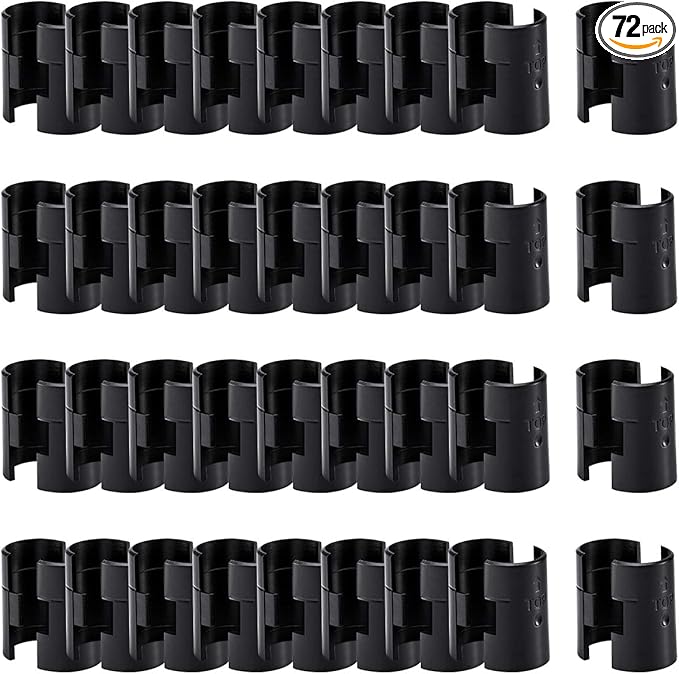 72 Pcs Wire Shelf Clips for 1" Post - 36 Pairs of Wire Rack Lock Clip Replacements for Metal Shelving Sleeves System, Plastic Parts for Stability and Layer Spacing Adjustment
