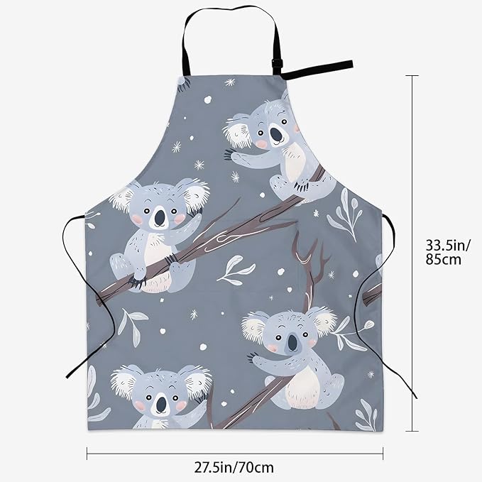 Colorful Pug Apron for Women Men 28x33in, Kitchen Chef Aprons with 2 Pockets, Polyester, Pug Dog Apron