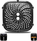 Air Fryer Grill Pan for PowerXL Vortex Pro 6 QT Air Fryer, Oval Nonstick 8.67''*8.67'' Air Fryer Accessories Replacement Parts Rack Tray Basket Crisper Plate with Rubber Bumpers,Dishwasher Safe