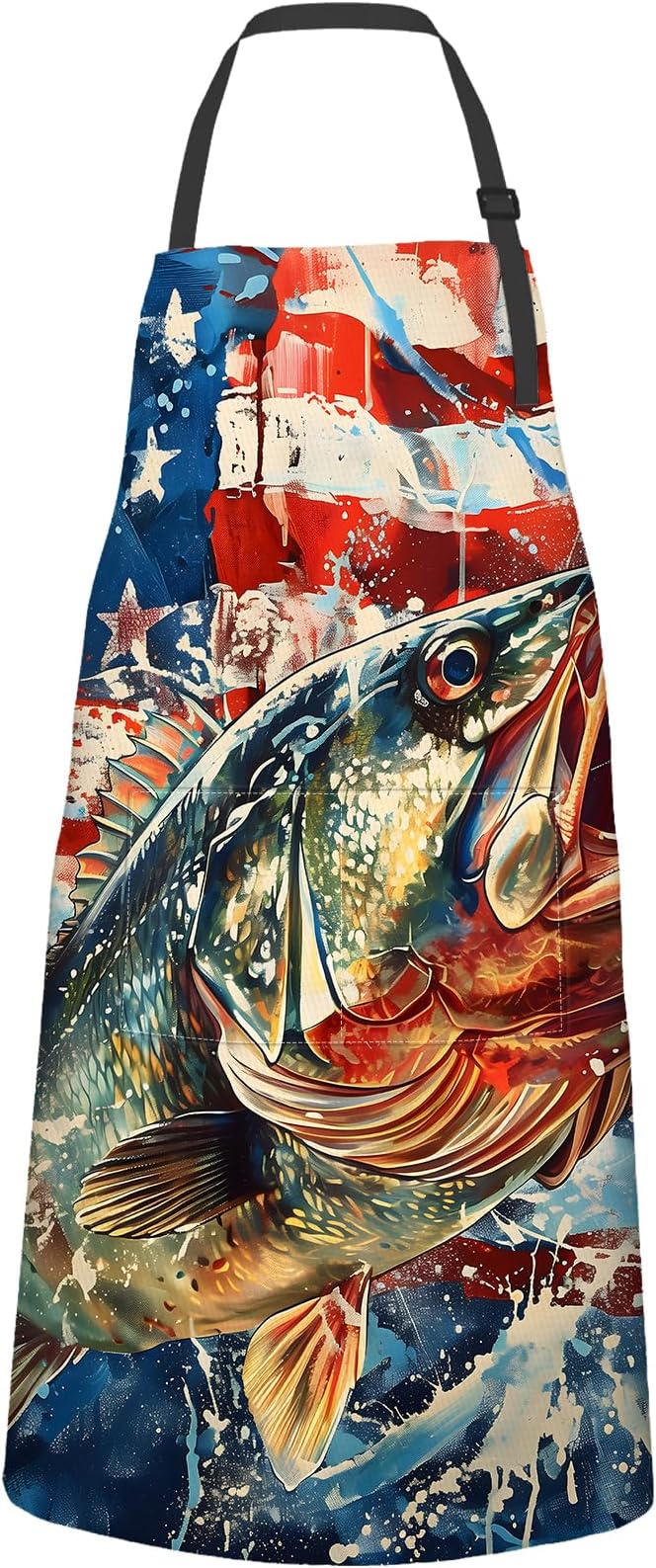 Fishing Apron,Oxford Fabric Adjustable Kitchen Apron with 2 Pockets,Waterproof Cooking Aprons for Men Women Mom Wife Dad,Ideal Gifts for Coffee House,Shop,Baking,BBQ,Housewarming,28x33in