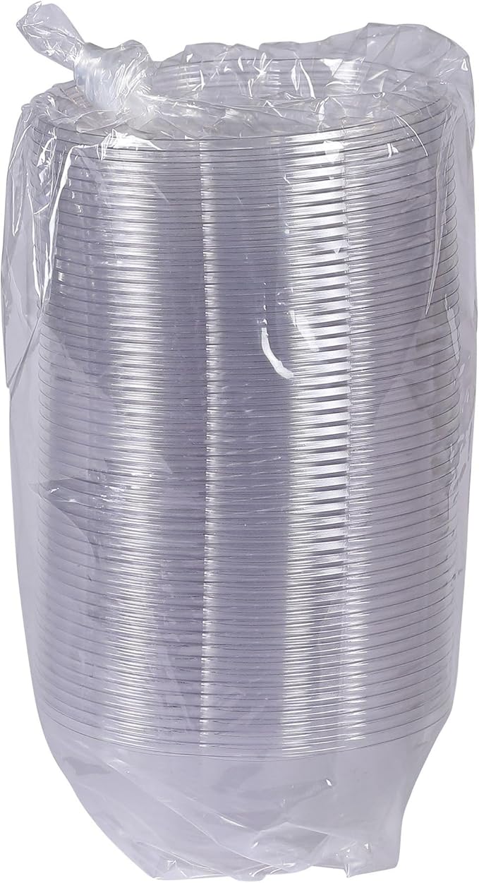 ECO PRODUCTS Compostable Clear PLA Plastic 24oz Salad Bowl No Lid, Case of 300, Disposable Round To Go Cold Food Containers, Lids Sold Separately, Renewable PLA Material Made from Plants, ASTM, BPI