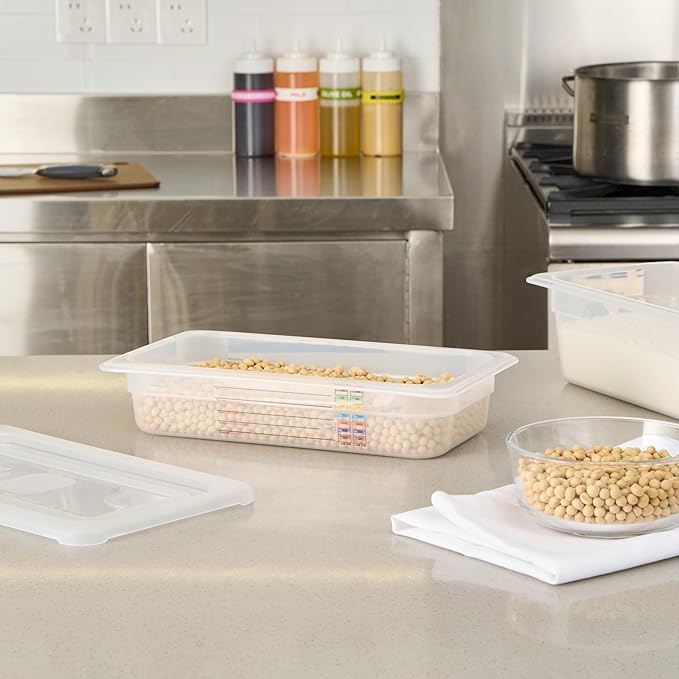 Restaurantware Food Storage Container 1 Pack of 12.7 x 6.8 x 2.5 Inches Plastic Stackable Storage Box White Reusable Label Container Dishwasher Safe For Restaurants And Kitchens