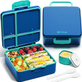 Fimibuke Bento Lunch Box for Kids, Leak Proof Toddler Bento Box with 4 Compartments BPA Free Dishwasher Safe Lunch Container with Utensils, Ideal Portion Sizes for Ages 3-12 Girls Boys for School