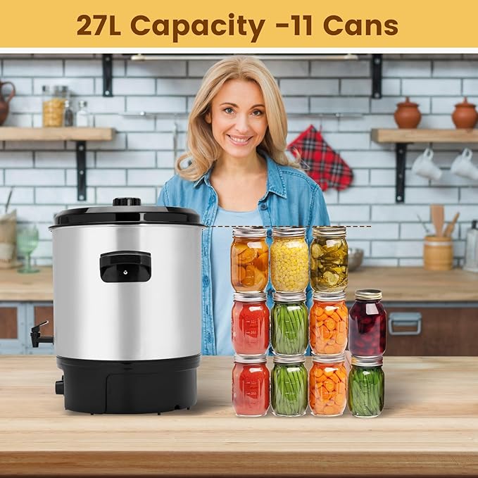 Electric Water Bath Canner | Large 24.5QT Electric Canner with Digital Timer & Adjustable Temp Control for Home Canning, Preserving Jams, Sauces, Pickles,Soups | Perfect for Heating Cans, Slow Cooking