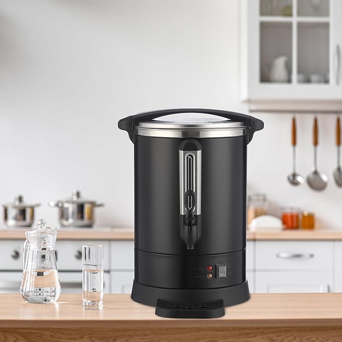 Commercial Coffee Urn,100 Cup 3.7Gal/14L Stainless Steel Coffee Maker - Large Capacity Hot Water Dispenser for Buffet, Catering, Wedding, Church, Event, Double Wall Insulated