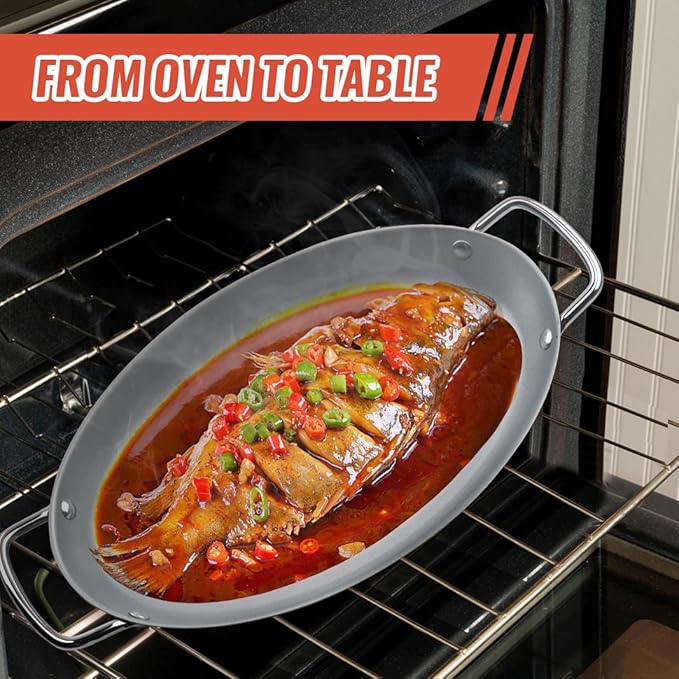 Grill Pan for Outdoor BBQ - 11" x 15" Topper With Handles, Trays for Grilling, Barbecue Tray