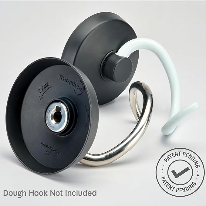 KneadAce Spiral Dough Hook Shield For kitchenaid Mixer-Prevents Dough from Clogging Your Bowl Lift Mixer- Compatible With KitchenAid Dough Hook. (With 2 Adapters-Fits All KA Spiral Hooks)