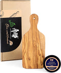 Olive Wood Cutting Board - 23cm (9.05") Handmade Mediterranean Olivewood Chopping Board with Hanging Hole - Durable Eco-Friendly Kitchen Board with Natural Beeswax Finish