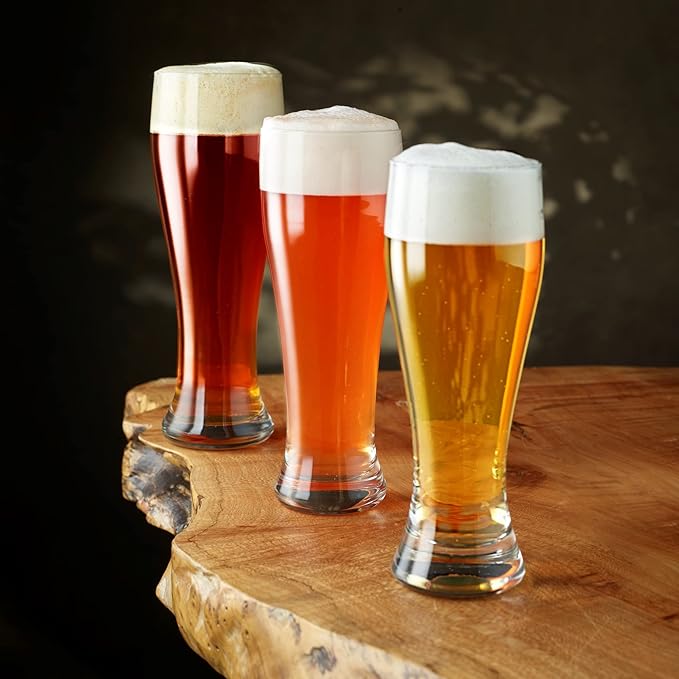 Bar Glasses, Classic Pilsner Tall Glasses with Heavy Base, 17 Oz. (Set of 2)