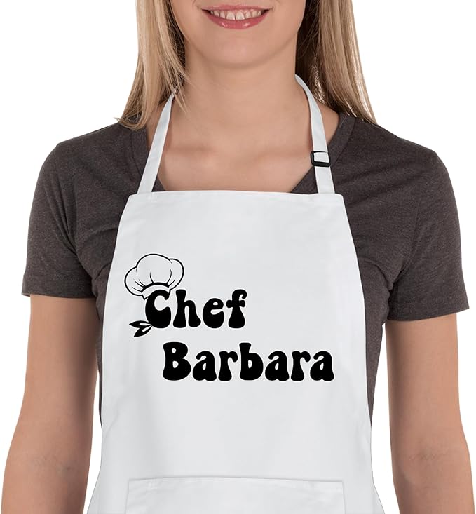 Custom Aprons for Women and Men, Personalized Chef Apron, Personalized Kitchen Apron with Pockets, Grilling & Cooking Aprons, Delantales de Cocina para Mujer, Gifts for Chefs