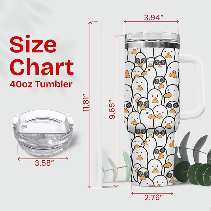 34HD Funny Gifts for Friends, Goose Tumbler 40oz with Handle and Straw, Funny Stainless Steel Tumbler with Lid, Got Too Silly Coffee Mug, Goose Gifts for Sisters Brothers Coworkers