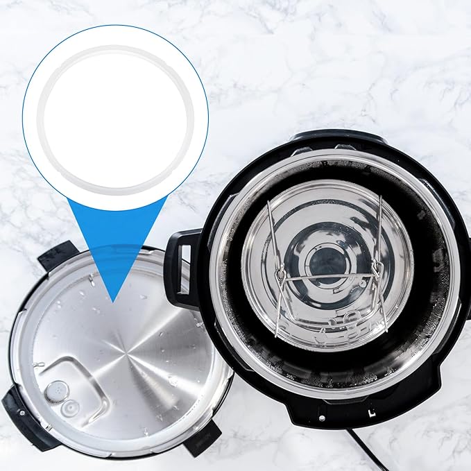 uxcell 2 Pcs Silicone Sealing Ring for Pressure Pot 8QT, Pressure Pot Inner Gasket Seal Rings Pressure Cooker Replacement Parts, White