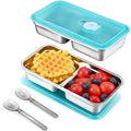Stainless Steel Snack Containers with Lids, 2 Pack Reusable Grab and Go 2 Compartment Lunch Box for Travel & Outdoor Campin.