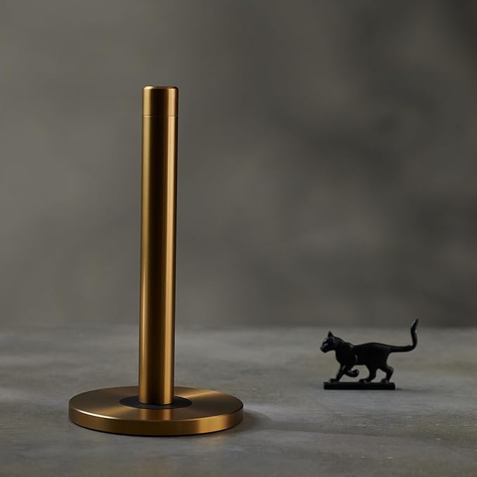 Curio Home Goods Obscura Paper Towel Holder plus Spray Bottle, Stainless Steel, Brass/Gold