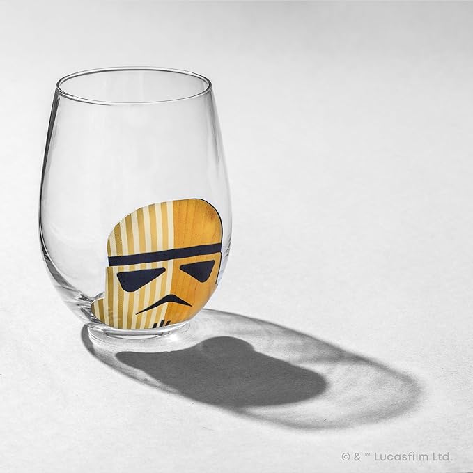 JoyJolt Star Wars™ Helmet Hues Tumblers Stemless Glasses. Set of 4 Large 19oz Glass Drinking Glasses, Wars Kitchen Gifts and, Collectibles for Adults