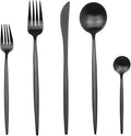 Customized 5-Piece 18/10 Stainless Steel Flatware Set, Serive for 1, With Fork Spoons Knife Teaspoon Dessert Fork for Home Kitchen Restaurant Hotel (Luxury Black)