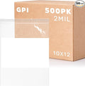 10" x 12" 1 Gallon Zip Bags, 2 Mil Thick Clear Plastic Reclosable Zipper Lock Bags with Write-on White Block, with Resealable Zip Top Lock for Food Storage, A4 Letter Size Paper, 500 Count