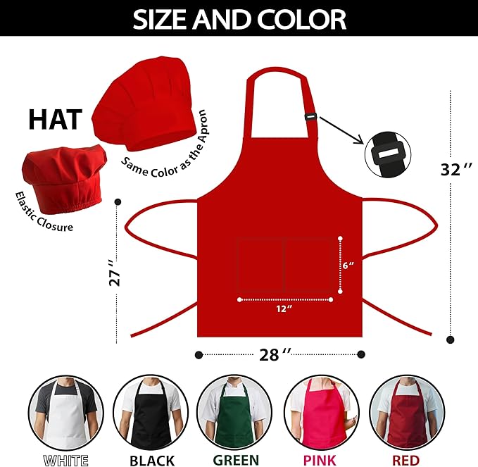 Chef Apron Men, Women, Personalized Adult Aprons for Women and Men, Personalized Baking Gifts, Professional Aprons for Chefs, Men - Women Cooking Gift for Christmas, Birthday, Fathers Day, Mothers Day