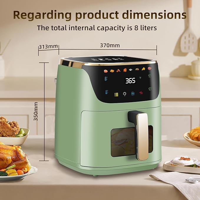 Panana Air Fryer, 8QT Large Capacity Air Fryer, Oilless Healty Cooker Airfryer Oven with 8 Presets, 1500W Air Fryers for Quick Meal, Home Use