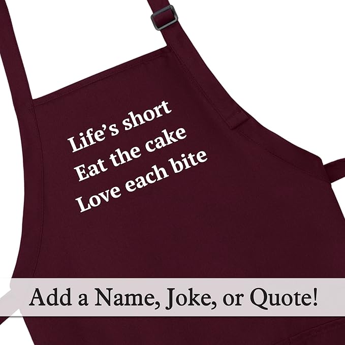Custom Text Cooking & BBQ Apron – Personalized Chef or Grill Gift – Medium Length (1-3 Lines)