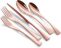 20 Pieces Rose gold Silverware Set Service for 4,Modern 18/10 Stainless Steel Flatware Cutlery Set,Utensil Set for Home Restaurant Hotel,Mirror Polished,Dishwasher Safe